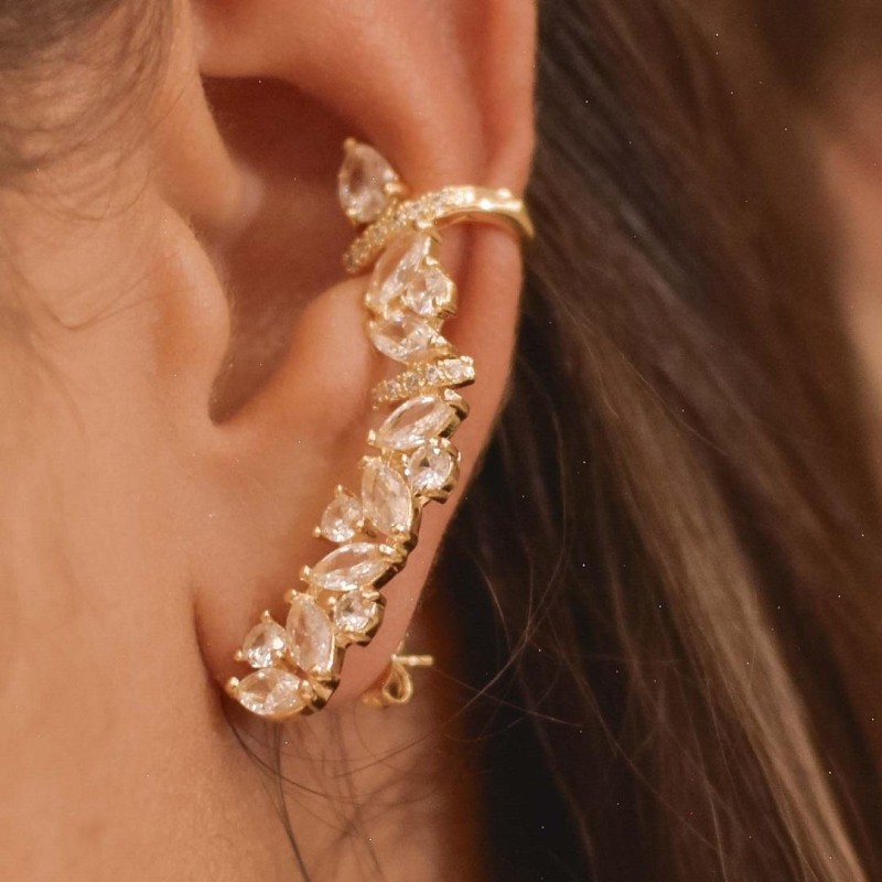 Brinco Ear Cuff Luxo gotas