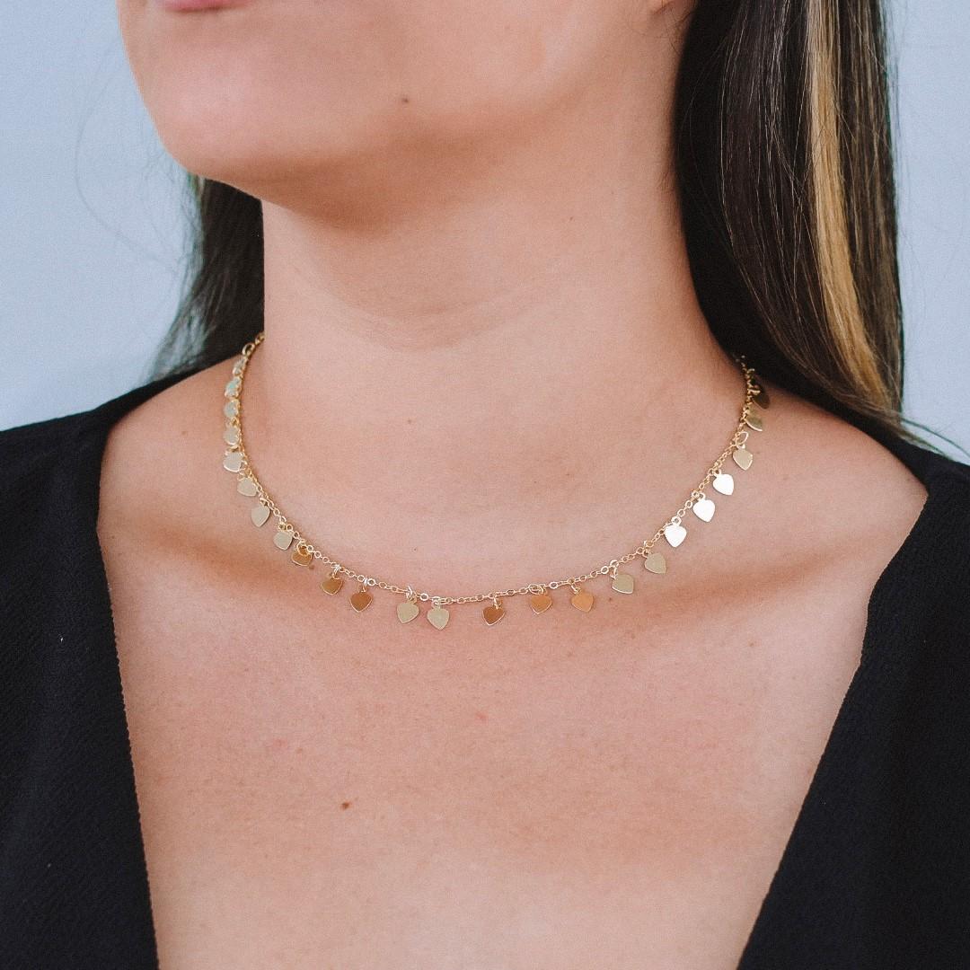 Chocker com Pingente Coração Chapinha